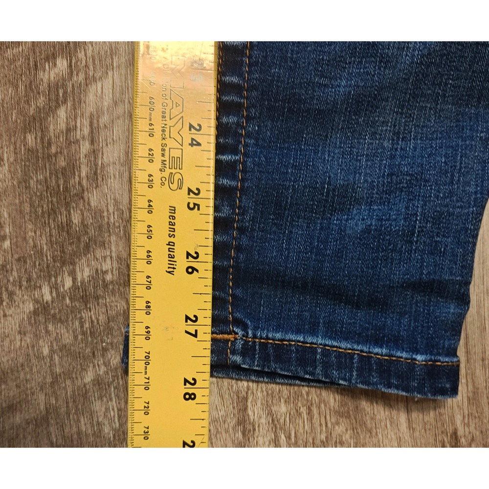 True Religion Halle Super Skinny Jeans Womens 33 Dark Blue Mid Rise Horseshoe - Picture 11 of 13
